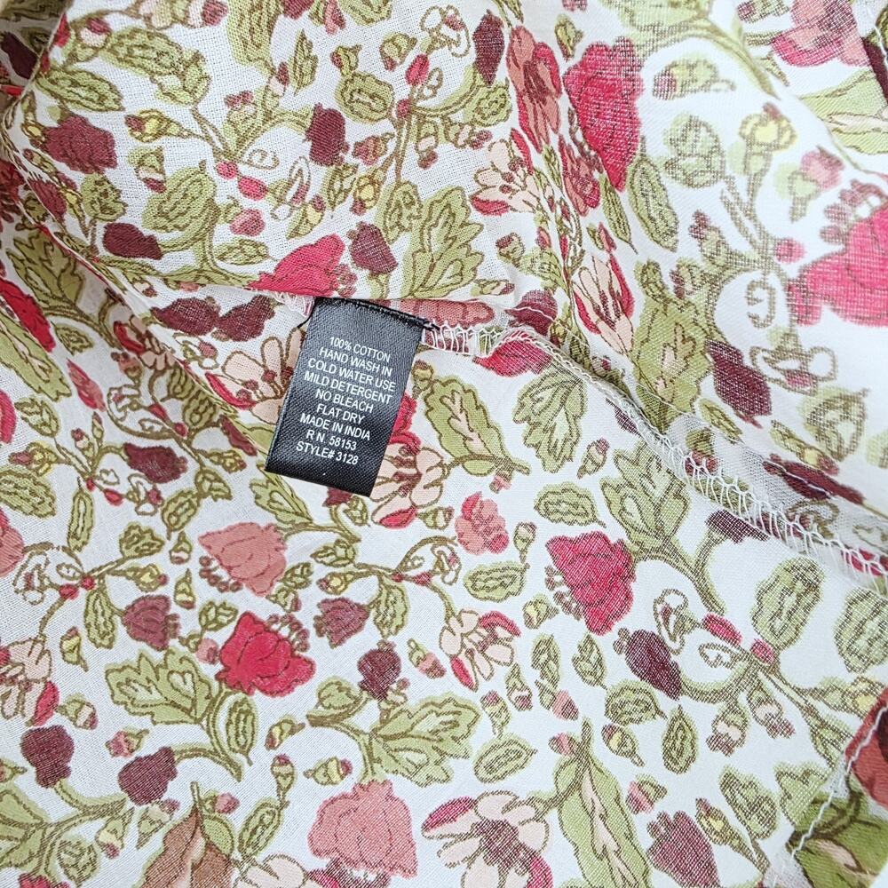 Chaudry button down shirt blouse Size L Floral print New Cotton Lightweight - Picture 3 of 7